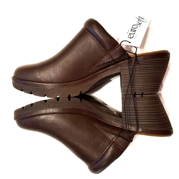 SOFFT Clogs Eurosoft Heeled Slip-on Mules BROWN - Picture 2 of 7